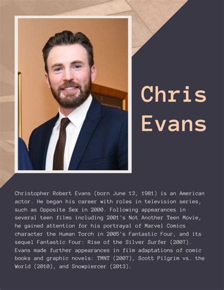 Chris Evans Biography, Age, Height, Wife, Net Worth, Family