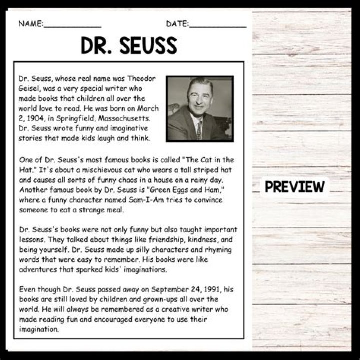 Dr. Seuss Biography, Age, Height, Wife, Net Worth, Family